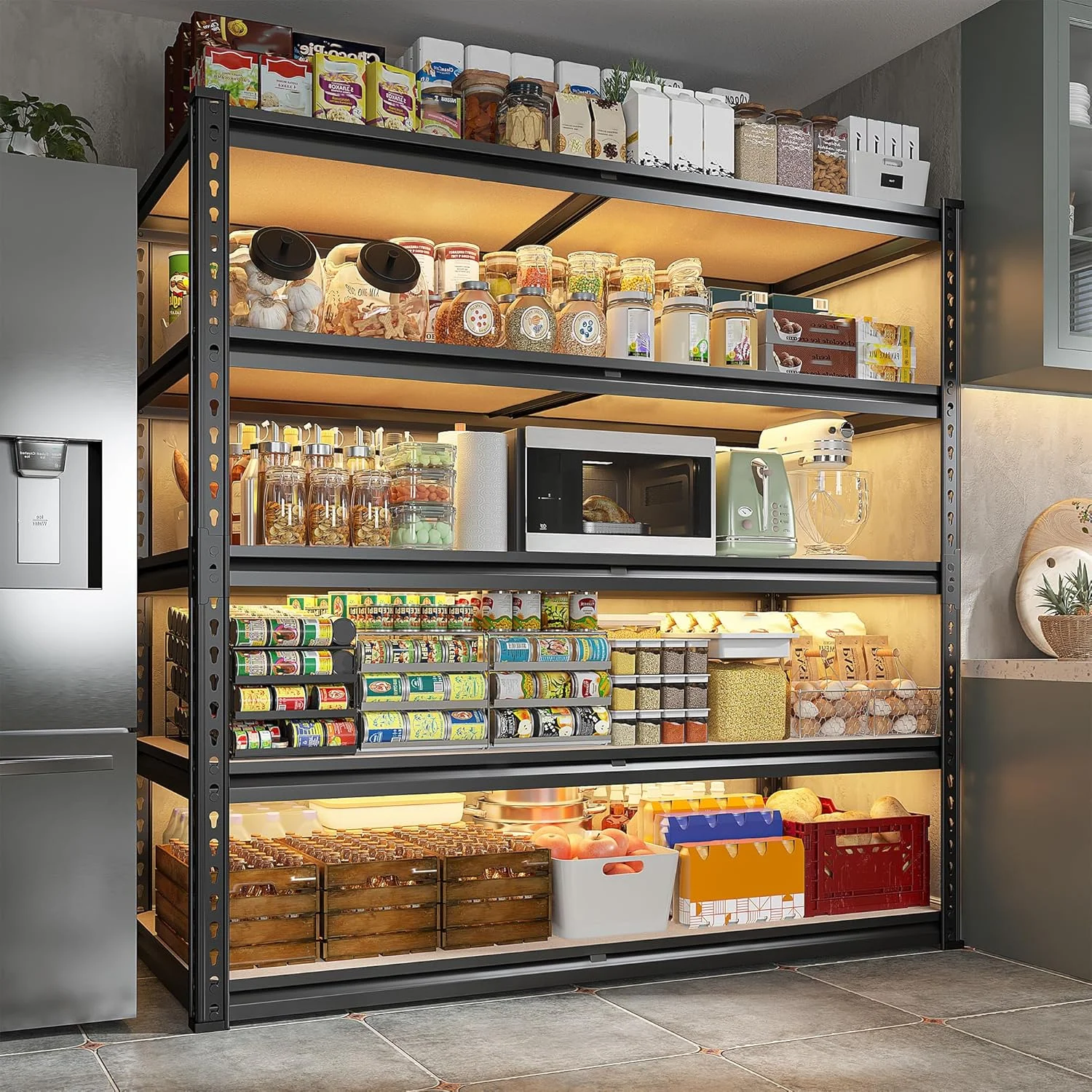 HXYHJ 40" W Garage Shelving Heavy Duty 2000LBS Storage Shelves Heavy Duty Adjustable Metal Shelves 4 Tier Metal Shelving for Closet Pantry, 40" W*20''D*60''H