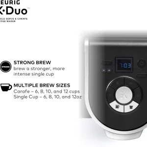 Duo Single Serve K-Cup Pod & Carafe Coffee Maker, Black