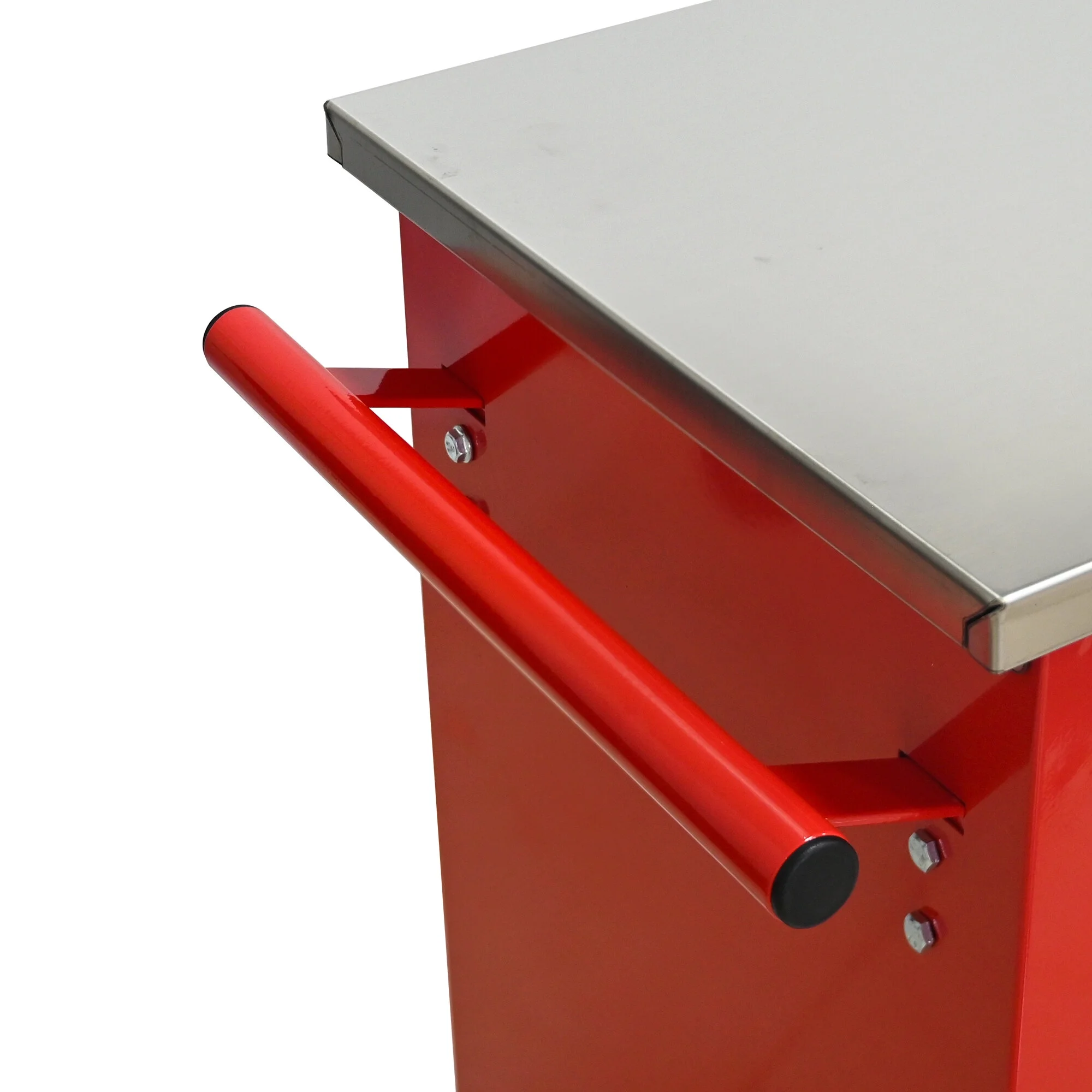Tool Cabinets 4 Drawers Multifunctional Tool Cart with Wheels,Metal Rolling Tool Cart Storage for Garage Workshop Warehouse Repair Shop--With Stainless Steel Roof- Red&Black,Garage Tool Cabinets