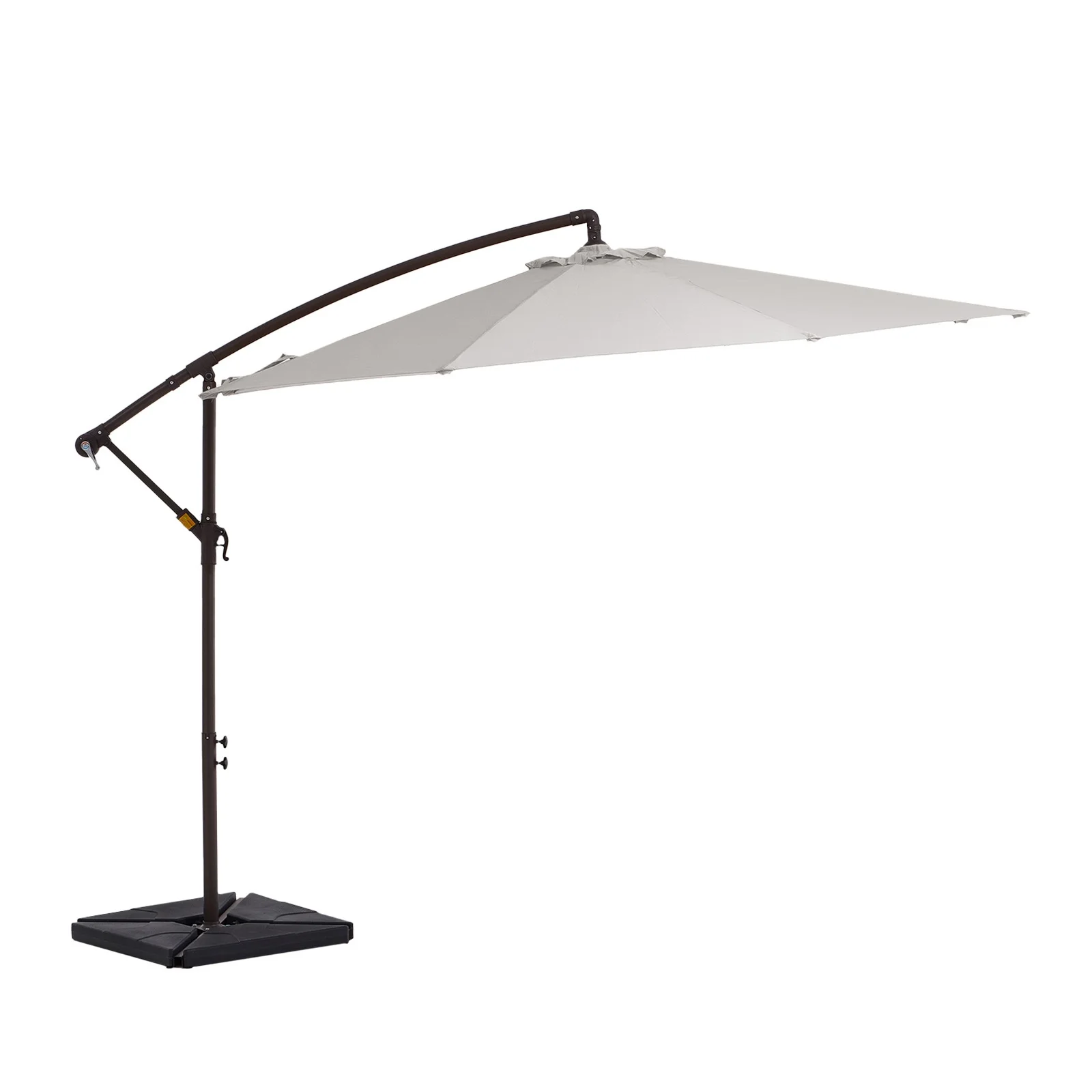 JUSTLET 10ft Heavy Duty Patio Hanging Offset Cantilever Patio Umbrella W/ 4-Piece Base Included Included, Beige