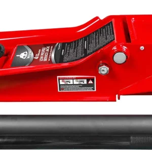 3 Ton Low Profile, Aluminum and Steel Racing Floor Jack with Dual Pistons Quick Lift Pump for Sport Utility Vehicle, Lifting Range 3-15/16" min to 18-5/16" max, Red