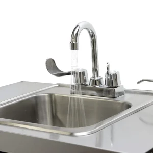 Electric Portable Sink, with Hot Water Heater and Pump - Movable Steel Hand Washing Sink