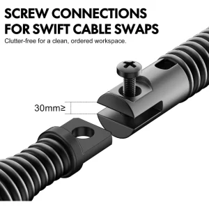 100FT Drain Cleaner Replacement Cable 3/8 Inch - Solid Snake Cable for 1.5-3 Inch Pipes - Compatible with 100ft Drain Cleaning Machines Black