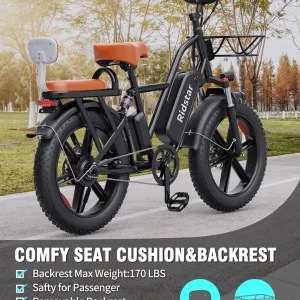 Bopzin 1000W Electric Bicycle for Adults, 48V 15Ah Removable Battery, 20" x 4.0" - 1000W