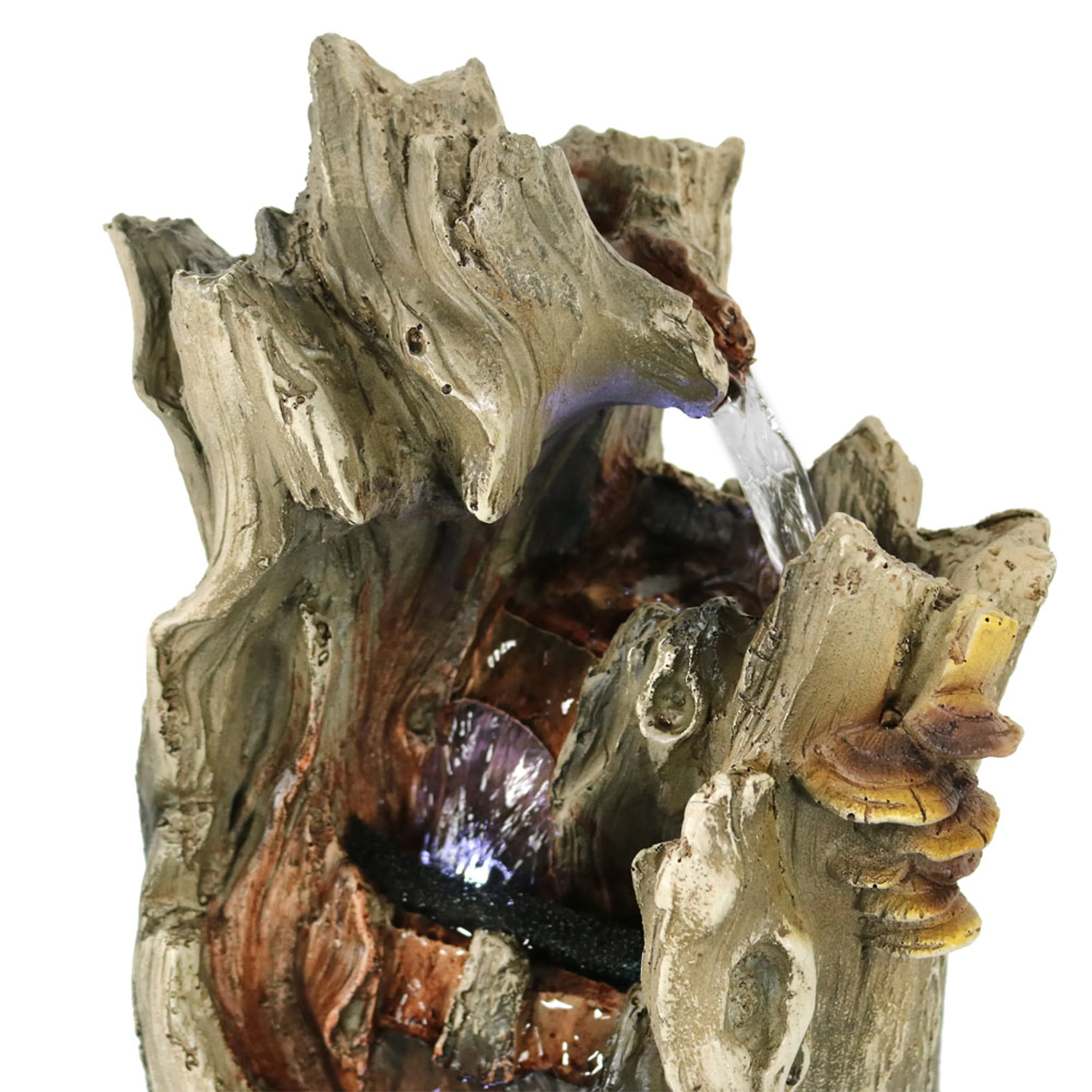 Sunnydaze Indoor Home Decorative Cascading Caves Waterfall Tabletop Water Fountain with LED Lights - 14"