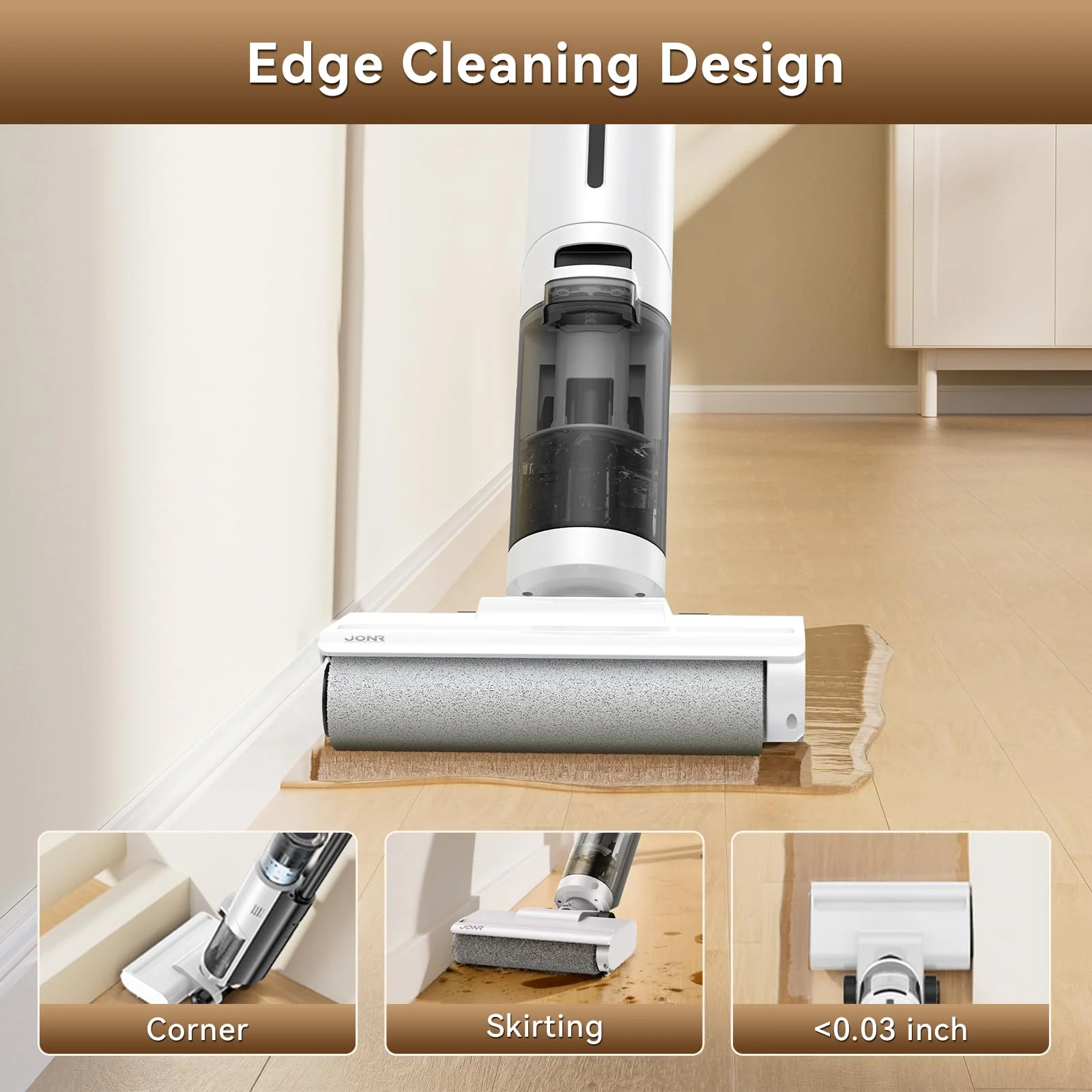 JONR ED12 Pro Max Wet Dry Vacuum Cleaner, 167-F Flashdry Self-Cleaning and 800ml Large Capacity Dirty Water Tank Smart Floor Cleaner