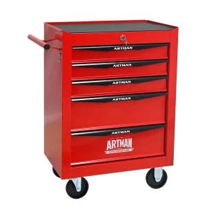 Tool Cabinets 4 Drawers Multifunctional Tool Cart with Wheels,Metal Rolling Tool Cart Storage for Garage Workshop Warehouse Repair Shop--With Stainless Steel Roof- Red&Black,Garage Tool Cabinets