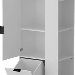 Storage cabinet with laundry basket, display cabinet