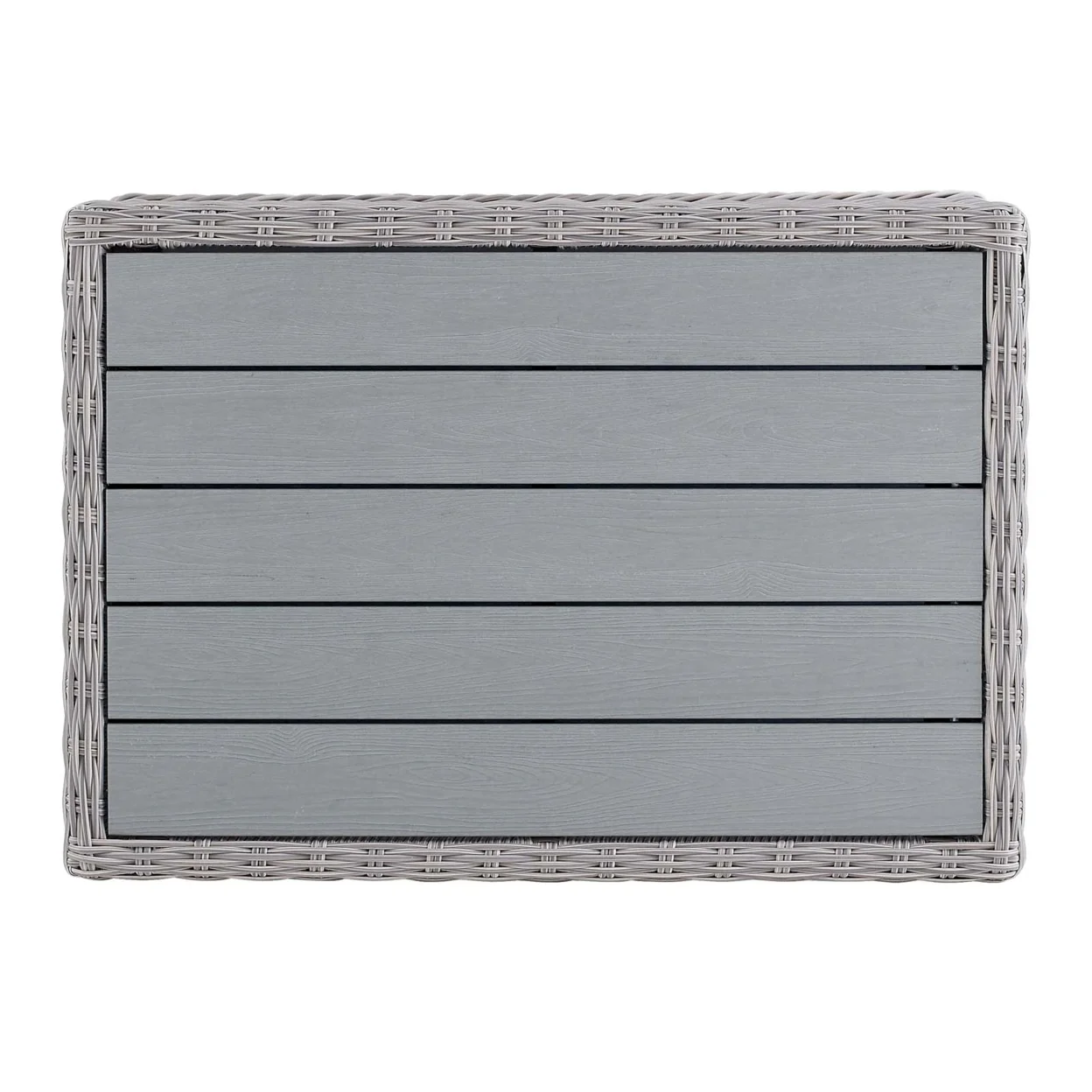Modway Conway 45" Outdoor Patio Wicker Rattan Coffee Table in Light Gray