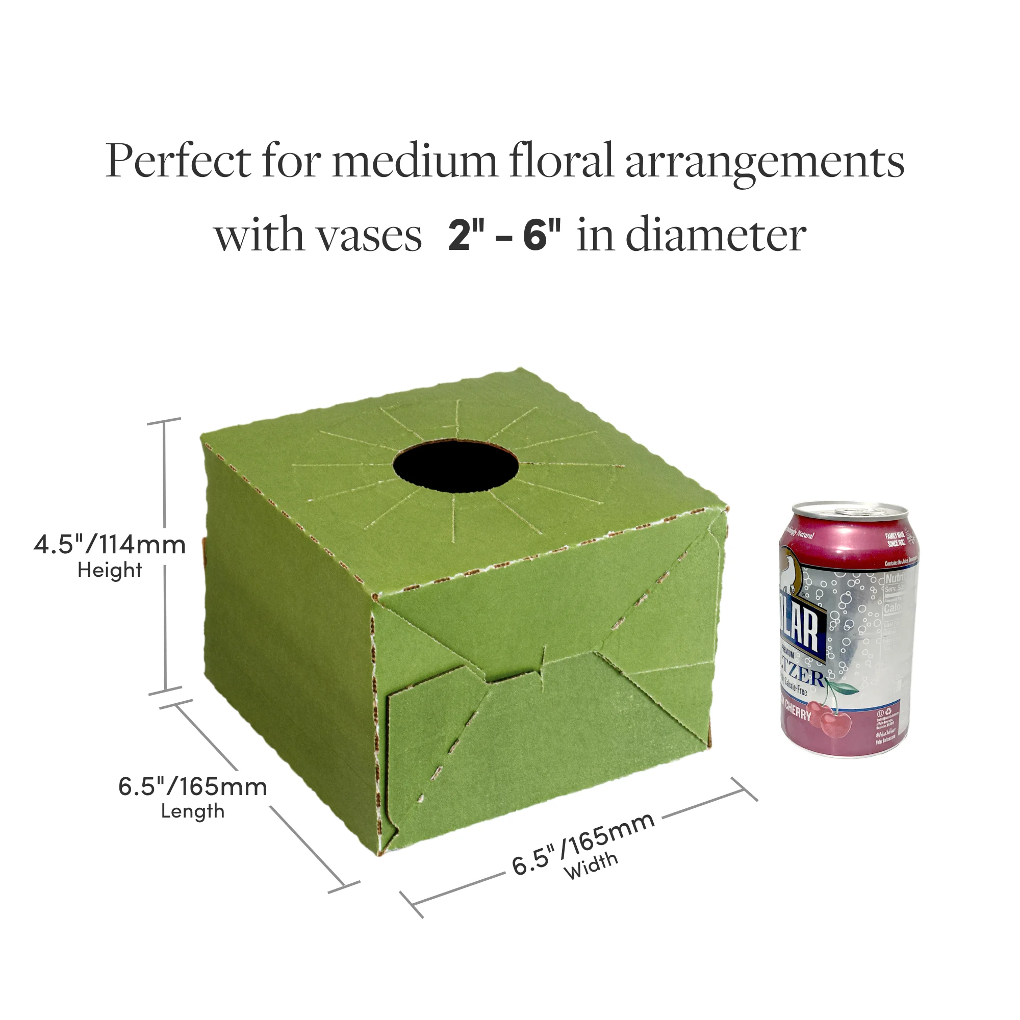Holiday Designs - Pop-Up Florist Delivery Box, Heavy Duty Corrugated Cardboard Vase Boxes for Secure Floral Arrangements During Transport, 8 x 8 x 5 (Large - Bulk Case of 50)