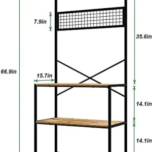 SOGES 4-Tier Kitchen Bakers Racks Standing Kitchen Storage Shelf for Kitchen Brown