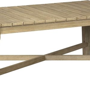 Signature Design by Ashley Clare View Coastal Outdoor Patio Eucalyptus Sofa with Cushions, Beige