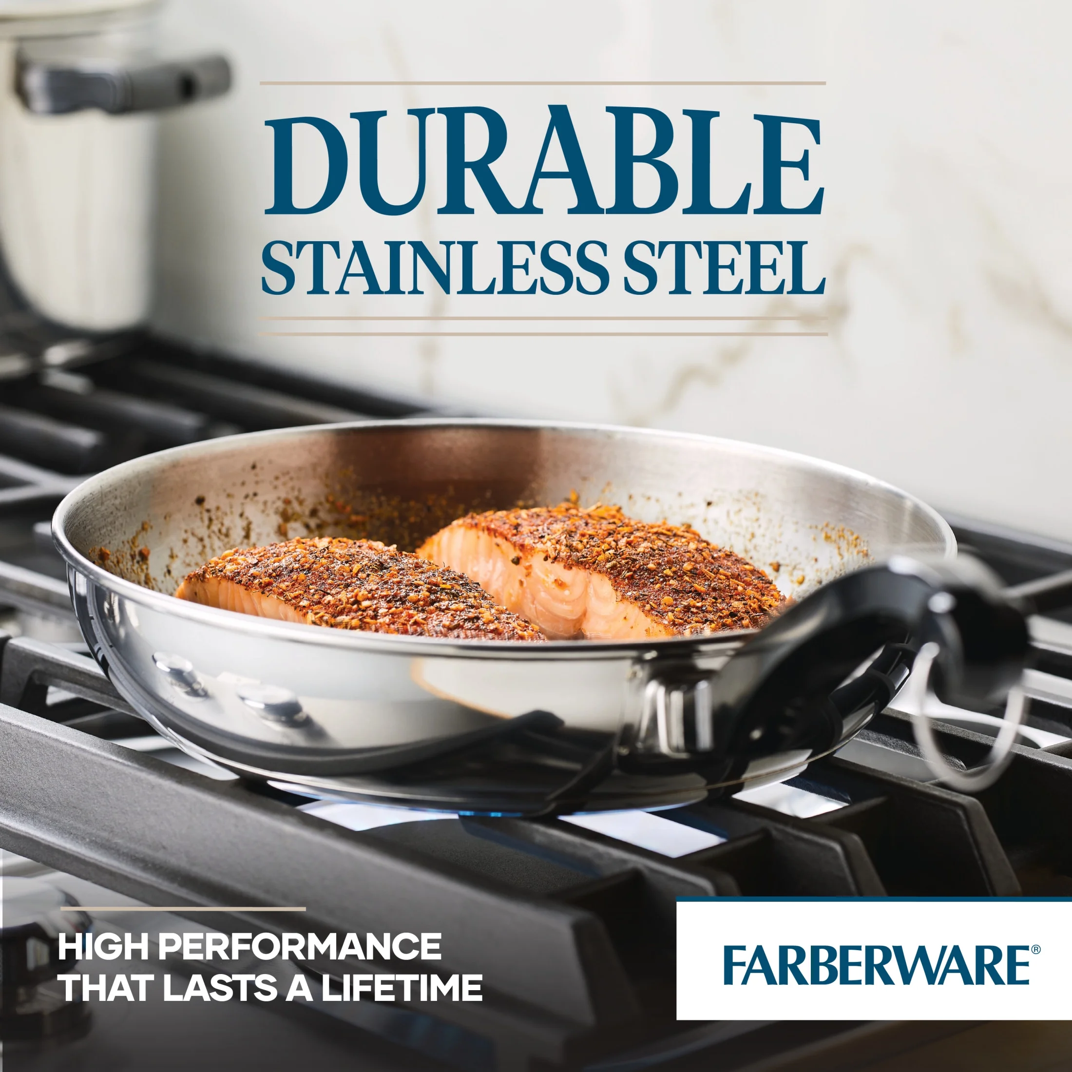 Farberware Classic Series 15 Pcs Stainless Steel and Nonstick Cookware Set with Cooking Tools, Induction Compatible, Metal Utensil and Dishwasher Safe, Stainless Steel