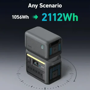 Portable Power Station 1800W (2400W Peak) Solar Generator 58 Minutes to Fully Charge