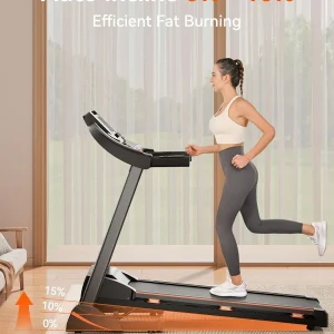 Home Treadmill 3HP Folding with Auto Incline & Bluetooth