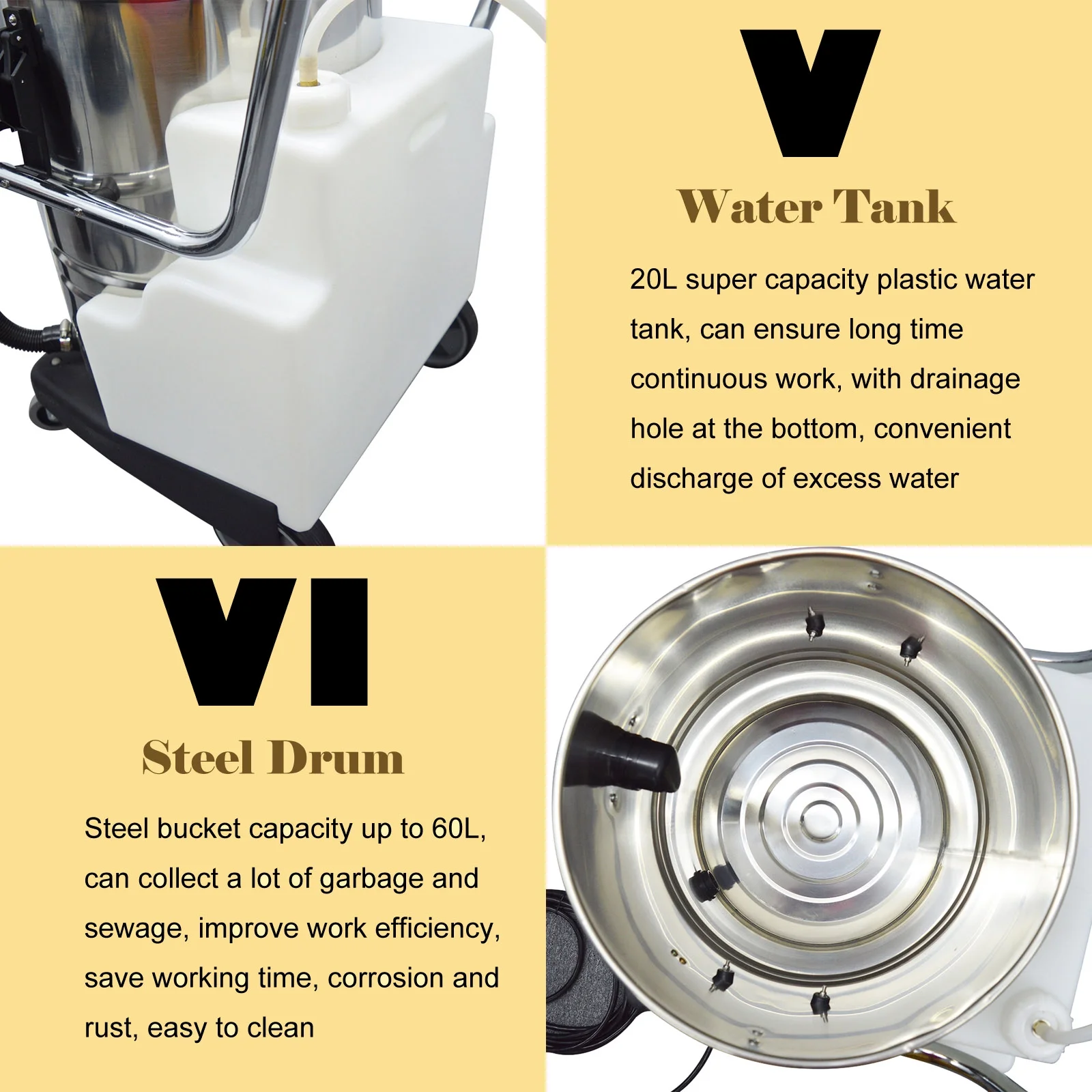 INTBUYING Carpet Cleaning Machine Carpet Extractor 30L/40L/60L/80L 110V/220V