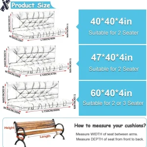Replacement Cushions for Swing, Waterproof Porch Swing Cushion, 2-3 Seat Outdoor Bench Cushion with Backrest for Patio Furniture Garden Porch Loveseat Glider Pad (Sky Blue 70*40in)