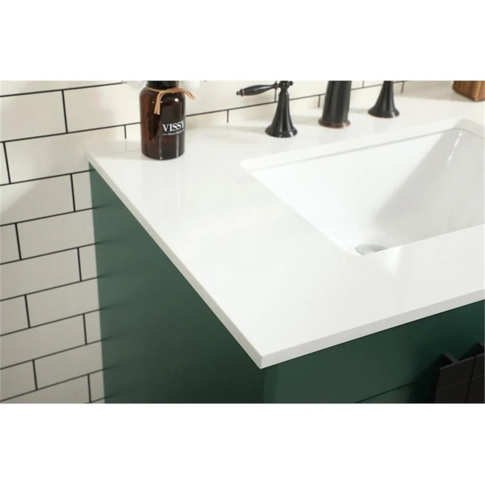 Elegant Kitchen and Bath 32 Inch Single Bathroom Vanity In Green