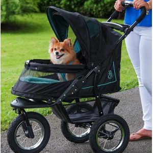 2025 No-Zip NV Pet Stroller for Cats/Dogs, Zipperless Entry, Easy One-Hand Fold, Gel-Filled Tires, Plush Pad + Weather Cover Included, 3 colors