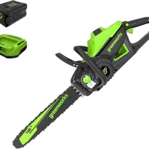 Greenworks 40V 16" Brushless Cordless Chainsaw, 4.0Ah Battery and Charger Included