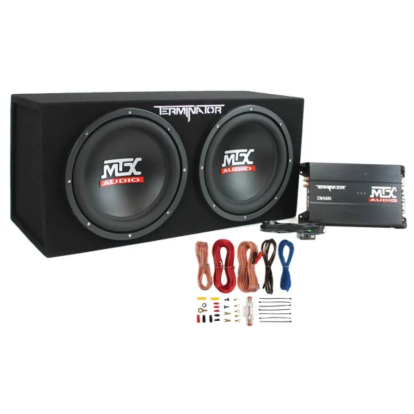 12′′ 1200W Dual Car Subwoofer Package with Amplifier & Installation Kit