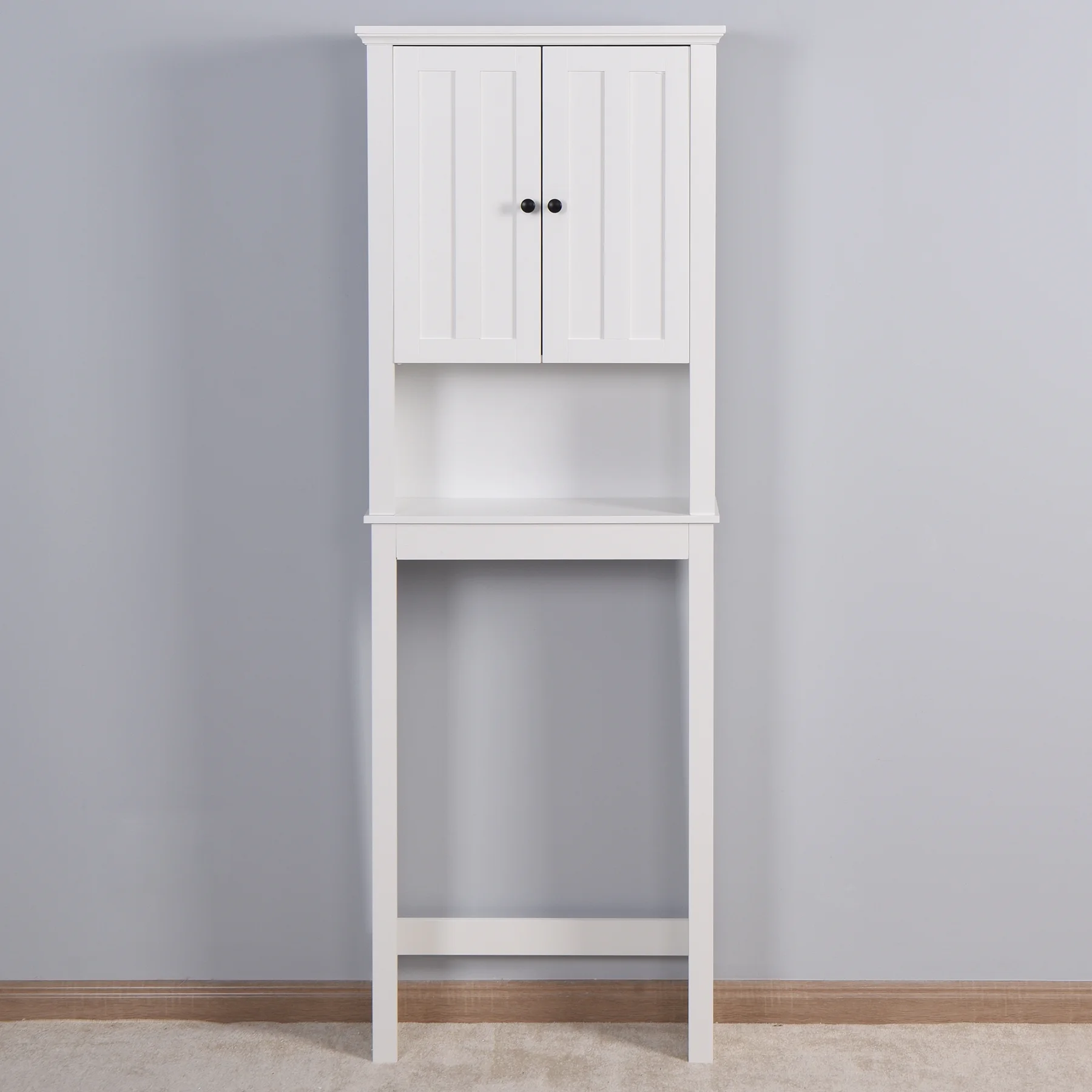 Ktaxon 67"H Over The Toilet Storage, Bathroom Space Saver, Bathroom Cabinet with Double Door & Adjustable Shelves, White