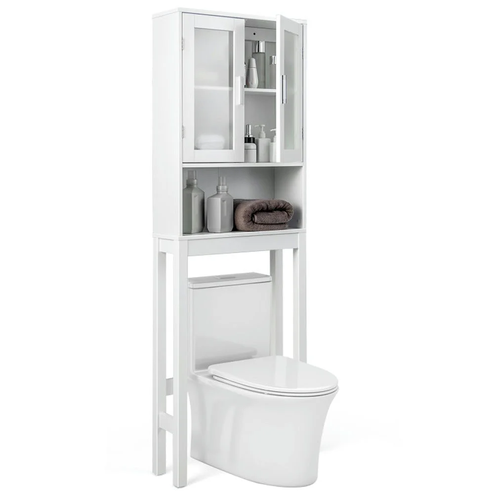 Yardi Yard Over the Toilet Bathroom Storage Cabinet with Adjustable Shelf, Bathroom Organizers and Storage