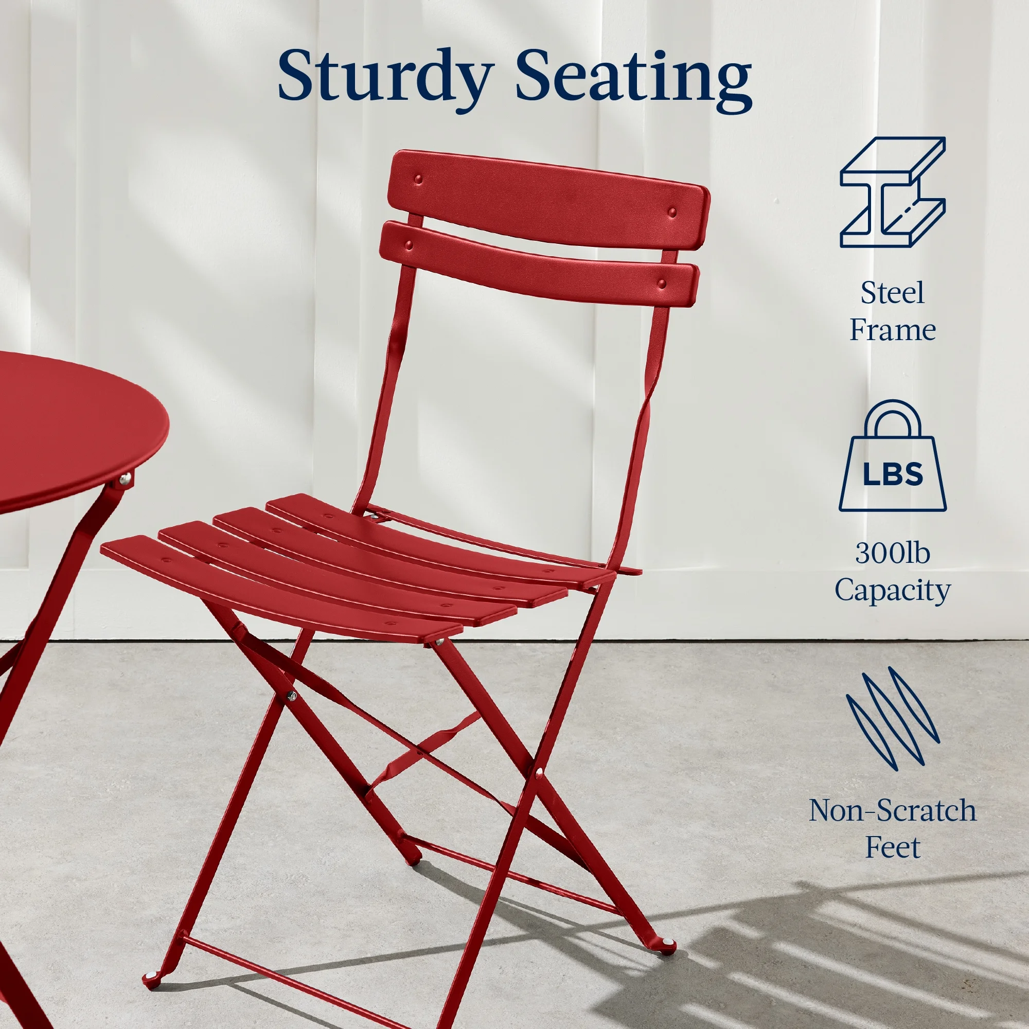 Best Choice Products 3-Piece Small Bistro Set, Folding Patio Furniture Set of 2 Chairs and Table - Black