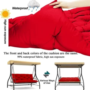 Replacement Cushions for Swing, Waterproof Porch Swing Cushion, 2-3 Seat Outdoor Bench Cushion with Backrest for Patio Furniture Garden Porch Loveseat Glider Pad (Sky Blue 70*40in)