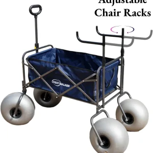 Beach Cart with 13" Balloon Wheels, Chair Racks & Pump Included