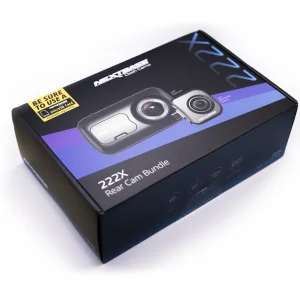 Nextbase 222X Compact Dual Dash Cam Front & Rear 2.5" HD IPS Screen, 1080p Full HD, 6 Layer Lens, Black, 0.17 lbs assembled.