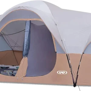 UNP Camping Tent 10-Person-Family Tents, Parties, Music Festival Tent, Big, Easy Up, 5 Large Mesh Windows, Double Layer, 2 Room, Waterproof, Weather Resistant, 18ft x 9ft x78in
