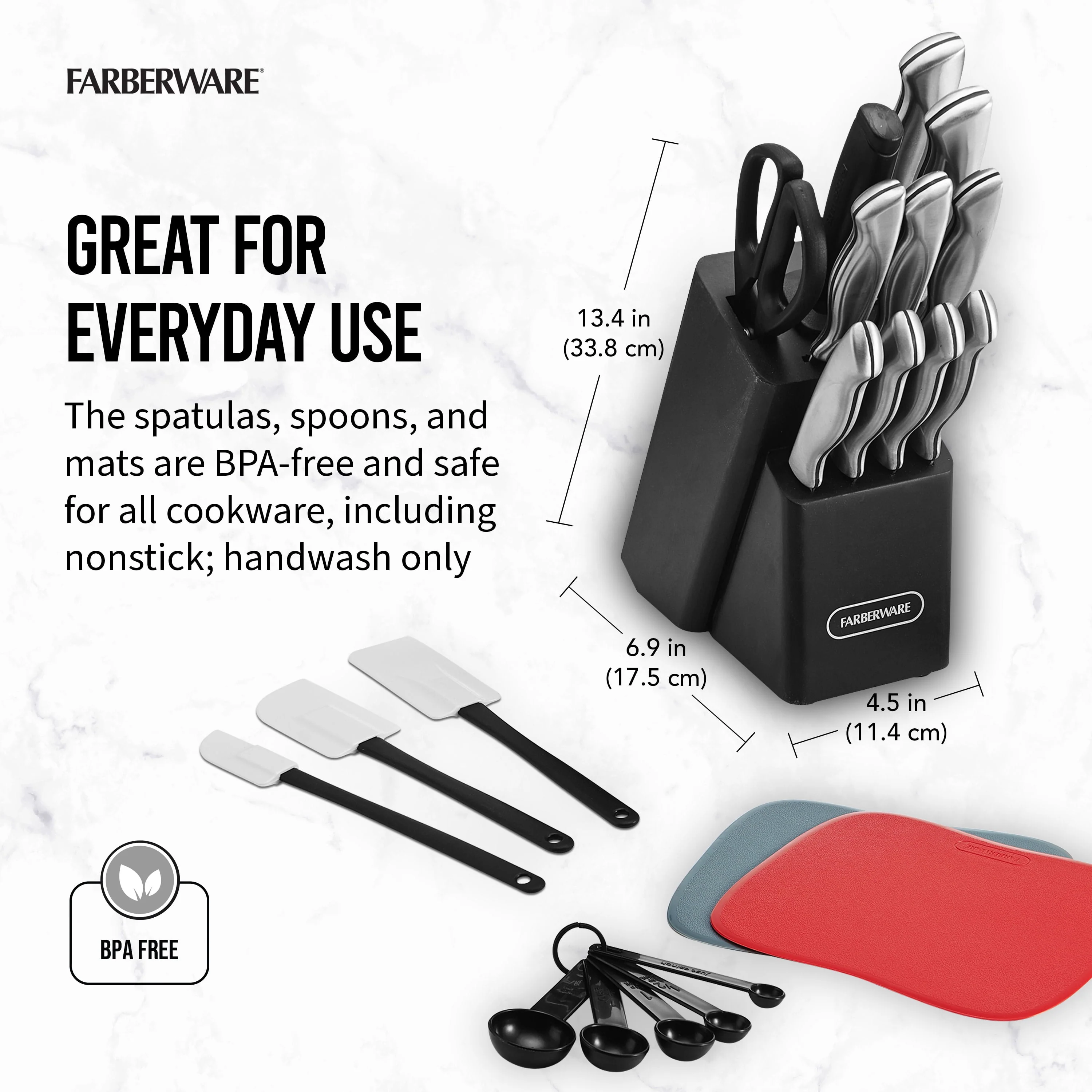 Farberware Classic 22-piece Stamped Stainless Steel Cutlery and Utensil Set