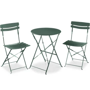 Best Choice Products 3-Piece Small Bistro Set, Folding Patio Furniture Set of 2 Chairs and Table - Black