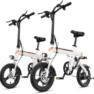 Jasion EB3 Electric Bike Adults 21mph, 500W Peak Motor, 270Wh Battery, Rear Suspension, 3 Levels Assist, 14′′ Folding Ebike for Adults and Teens, Complies to UL2849