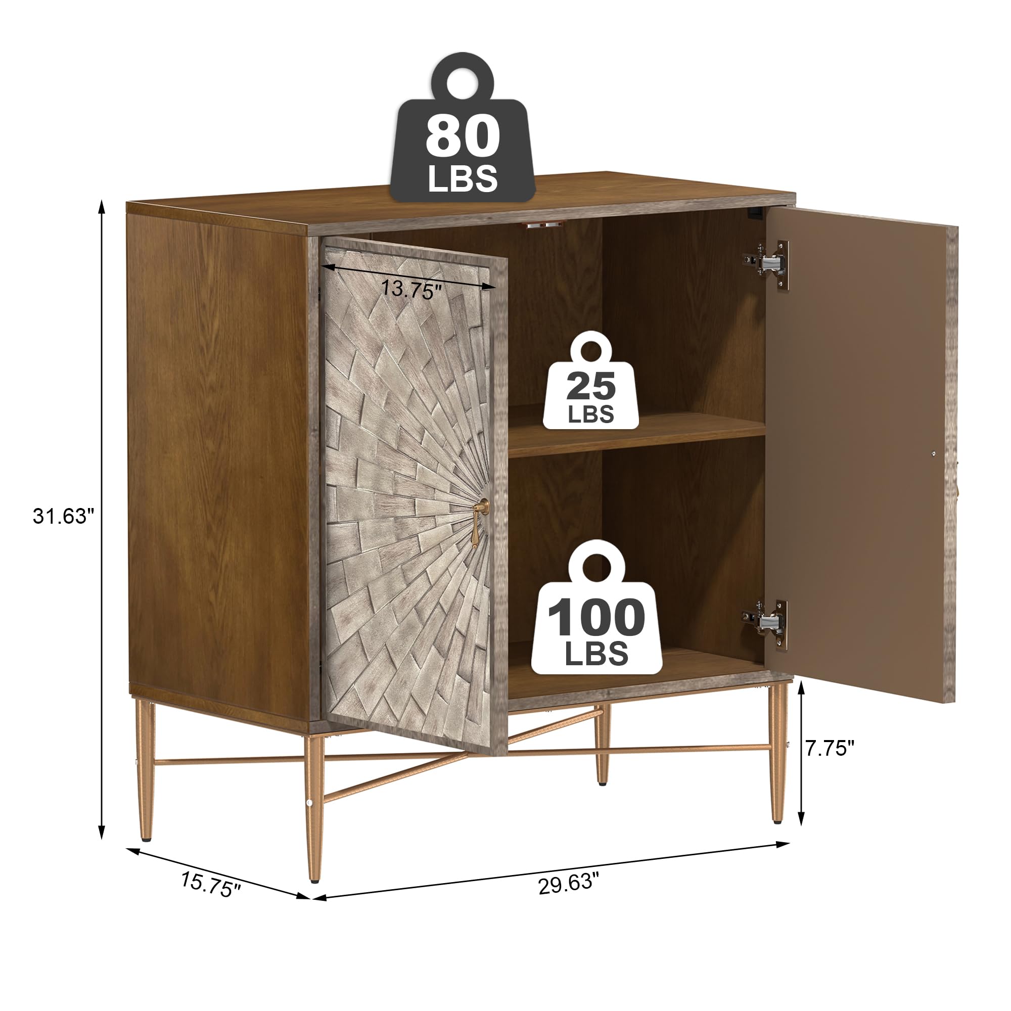 Clihome 2-Door Freestanding Locker Storage Accent Cabinet Blue