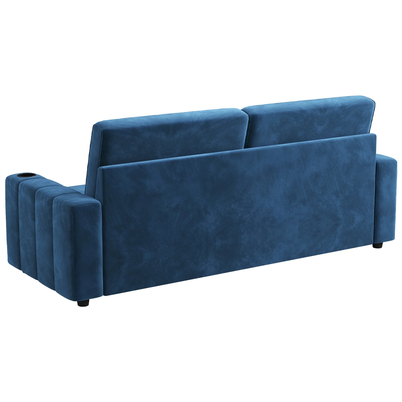 87-Large Loveseat Sofa, 3 Seater Couch with Storage, Velvet Fabric Deep Seat Sofa with Pillow& Cup Holders, Modern Comfy Sofa with USB& Type-C Ports, Home Sofa Couch for Living Room Bedroom