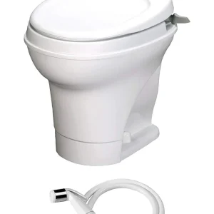Aqua-Magic V RV Toilet Hand Flush with Hand Sprayer / High Profile / White – Thetford 31675
