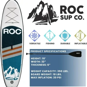 ROC inflatable stand-up paddle board SUP paddle board accessories Anti-slip comfortable deck