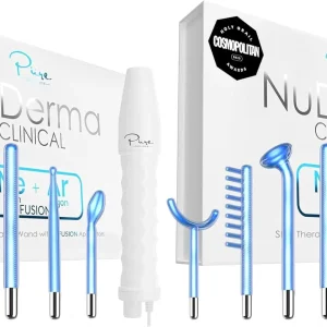 Pure Daily Care NuDerma Clinical Portable Skin Therapy Wand, Machine with 6 Fusion Neon