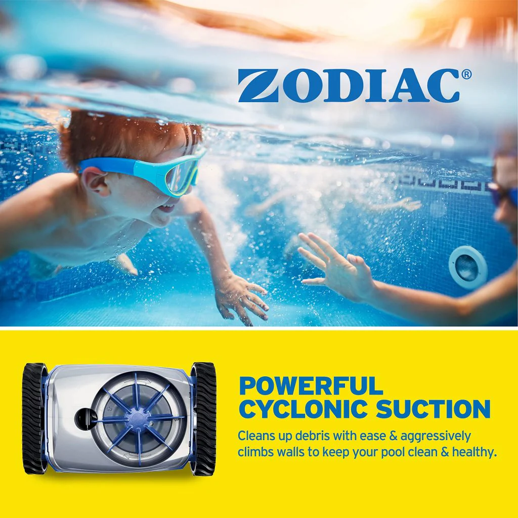 Zodiac MX6 Elite Automatic Suction Pool Cleaner for In-ground Pools, Energy-Efficient, Wall Climbing, Cyclonic Turbine