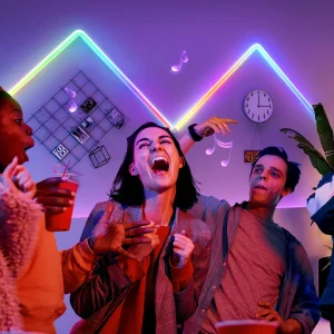 Govee Glide RGBIC Smart Wall Light, Multicolor Customizable, Music Sync LED Home Decor, 6 Pcs and 1 Corner