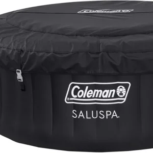 Coleman SaluSpa Miami AirJet 2 to 4 Person Round Inflatable Hot Tub Portable Outdoor Spa with 120 Soothing AirJets and Insulated Cover, Black