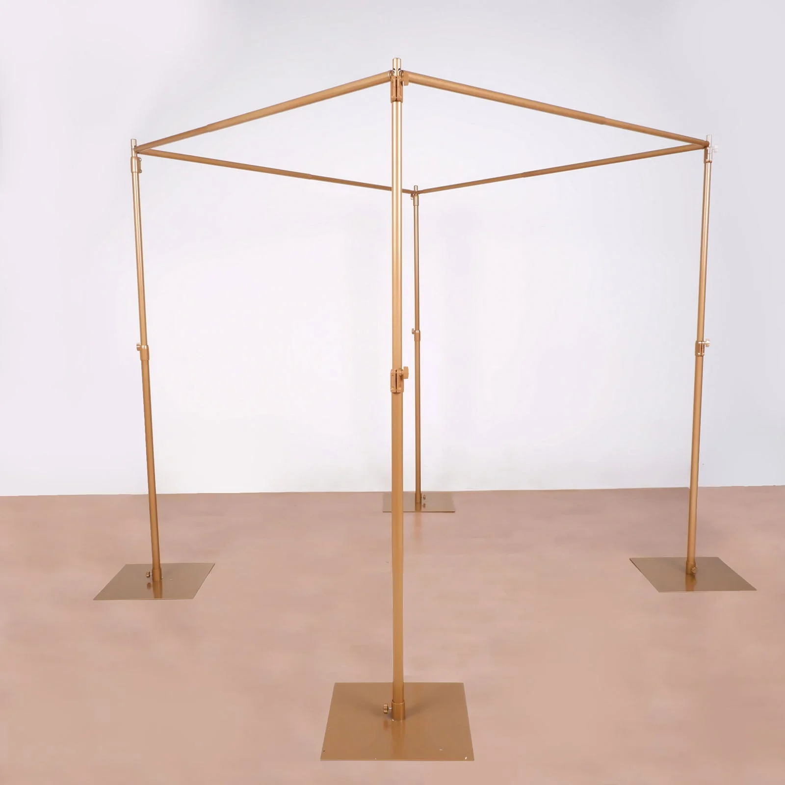 Efavormart 10ft | 4 Post Gold Metal DIY Photography Backdrop Stand, Wedding Arch Canopy Tent