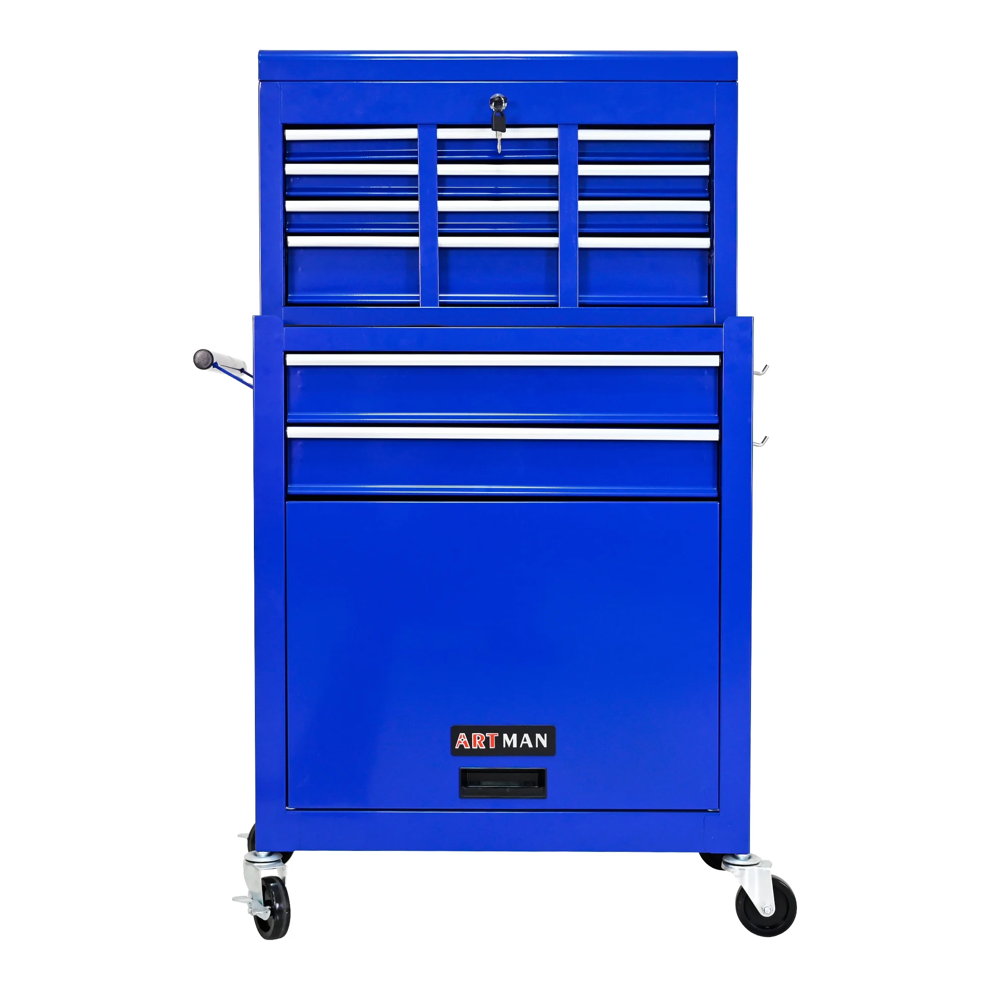 Leuco High Capacity Rolling Tool Chest with Wheels and Drawers, 8-Drawer Tool Storage Cabinet, Heavy-Duty Garage Organizer and Workshop Tool Chest, Red