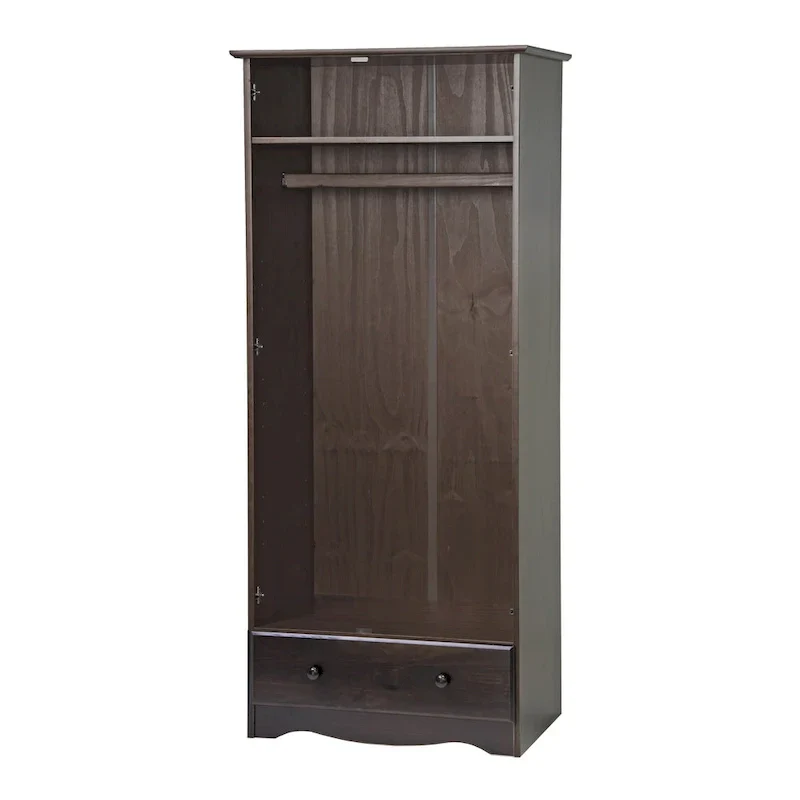 Palace Imports 100% Solid Wood Flexible Wardrobe Armoire with Metal or Wooden Knobs
