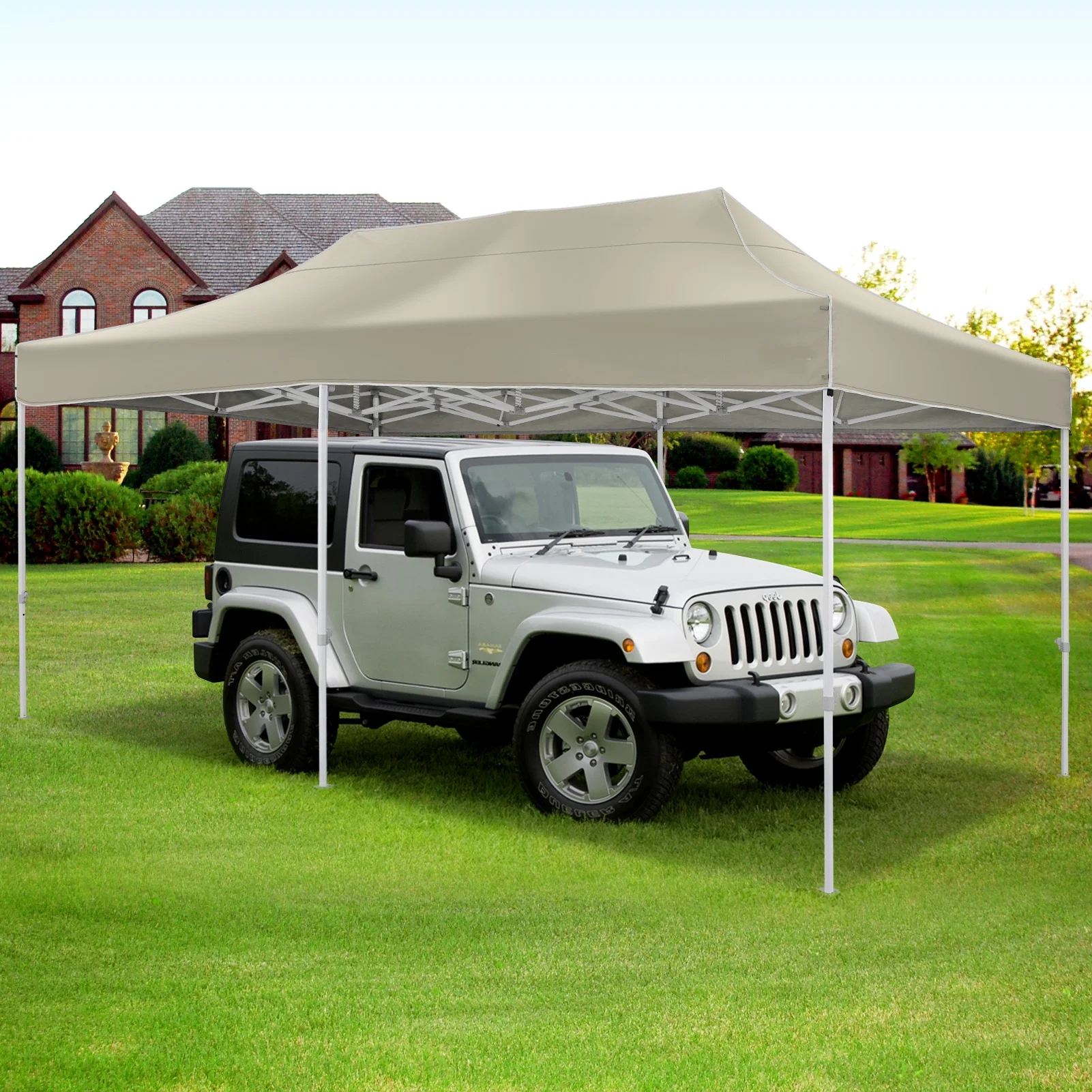 HOTEEL 10x15 Heavy Duty Canopy Tent ,Pop up Canopy for Parties Wedding,Commercial Easy up Gazebo with Roller Bag,UV 50+ &,White