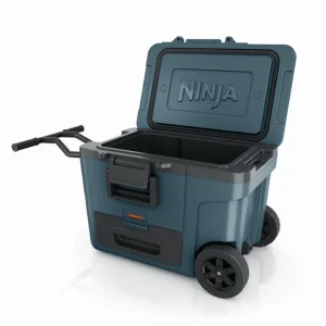 Ninja | Cooler | FrostVault 45QT Cooler with Wheels | Insulated with Temp Dry Storage Drawer | Keeps Ice Cold for Days | for The Beach, Camping, Picnics & More | Ocean Blue | FB245AOB