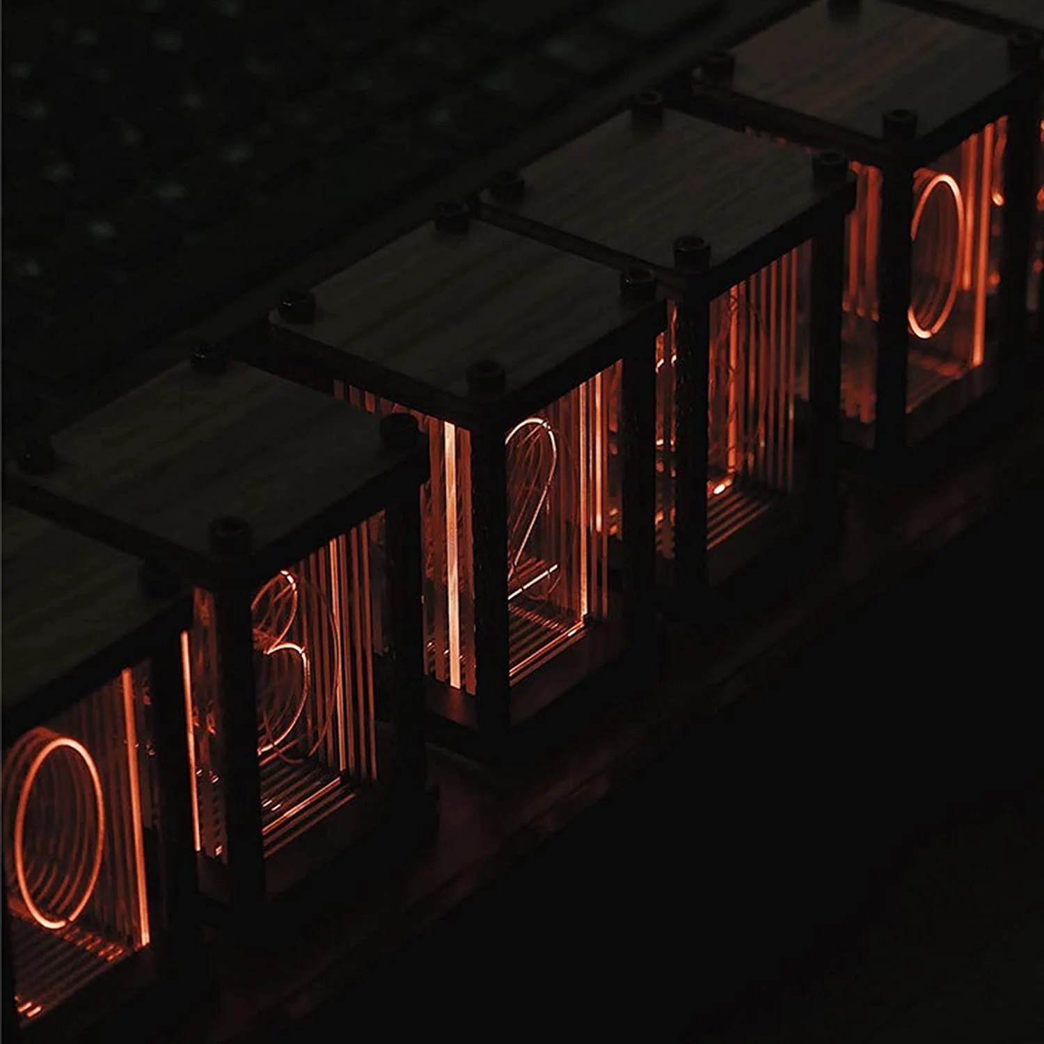 Nixie Tube Clock Electronic LED Glow mulation Retro Modern Wooden Alarm Clock USB Powered Home Decoration Gift