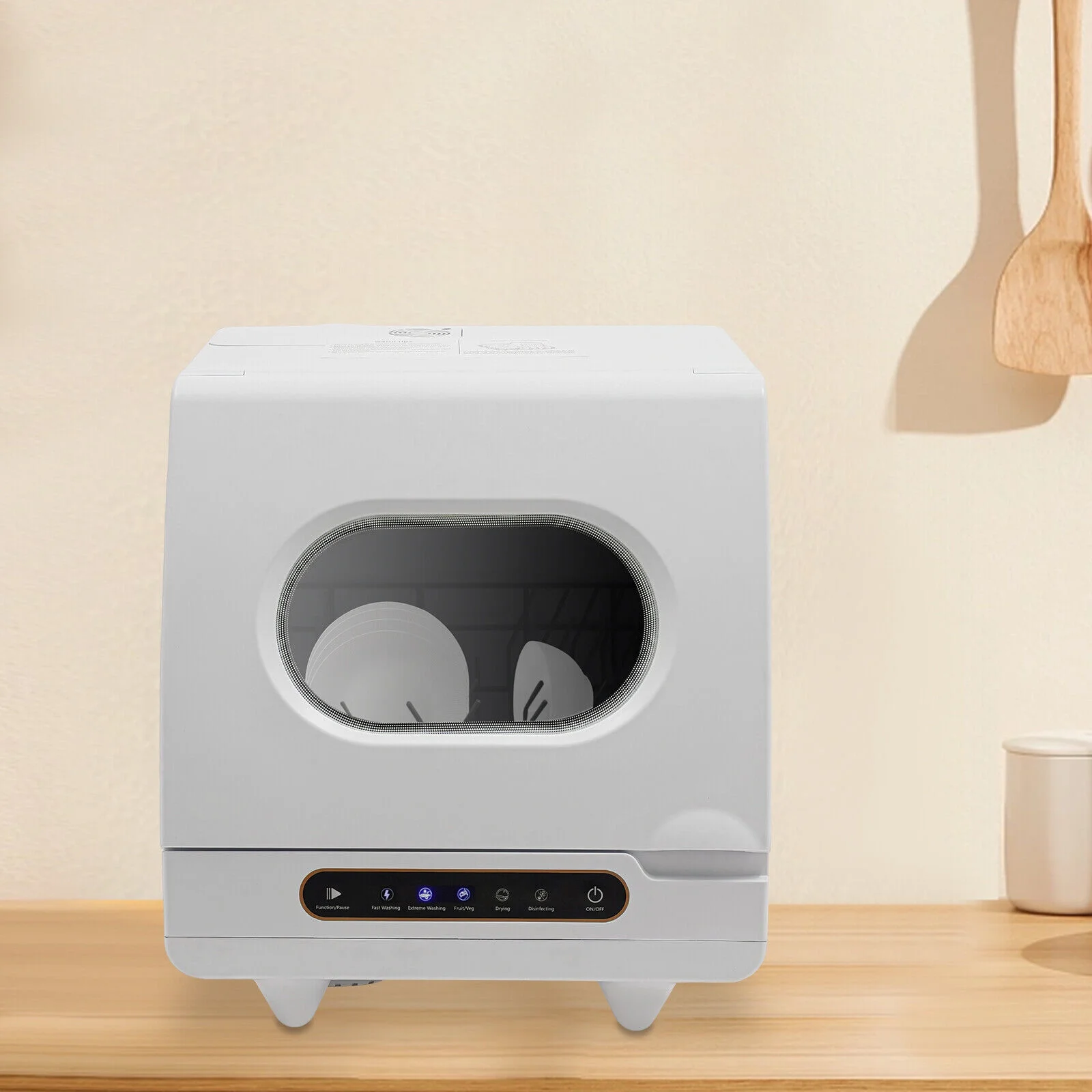 1200W mini Portable Countertop Dishwasher 360- Rotating Deep Cleaning Dishwasher